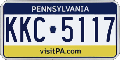 PA license plate KKC5117