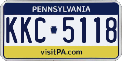 PA license plate KKC5118
