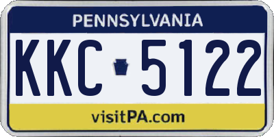 PA license plate KKC5122