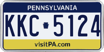 PA license plate KKC5124