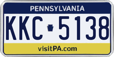 PA license plate KKC5138