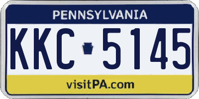 PA license plate KKC5145