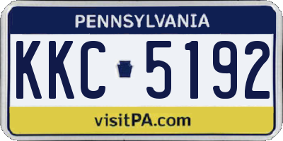 PA license plate KKC5192