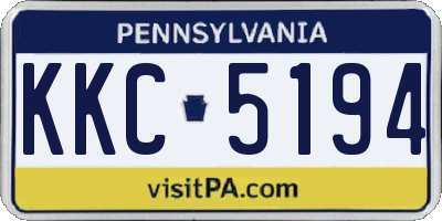 PA license plate KKC5194