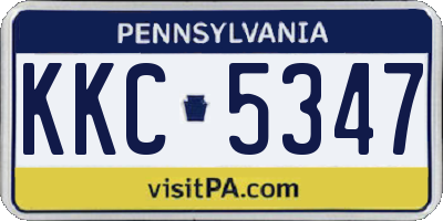 PA license plate KKC5347