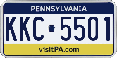 PA license plate KKC5501