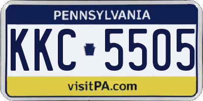 PA license plate KKC5505