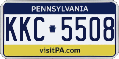 PA license plate KKC5508