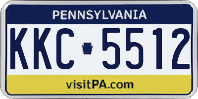 PA license plate KKC5512