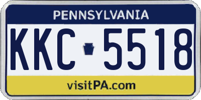 PA license plate KKC5518