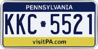 PA license plate KKC5521