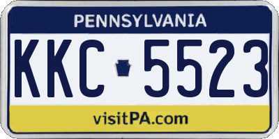 PA license plate KKC5523