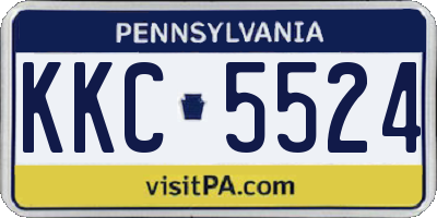 PA license plate KKC5524