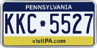 PA license plate KKC5527