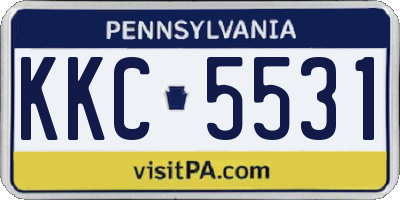 PA license plate KKC5531