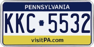 PA license plate KKC5532