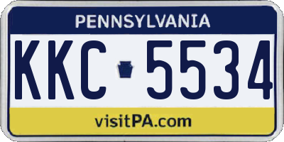 PA license plate KKC5534