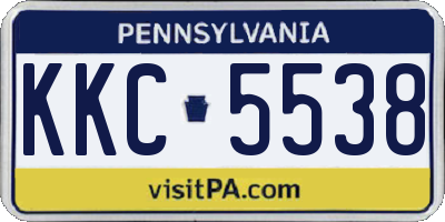 PA license plate KKC5538