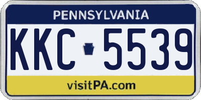 PA license plate KKC5539