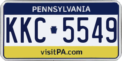 PA license plate KKC5549
