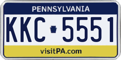 PA license plate KKC5551
