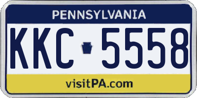 PA license plate KKC5558