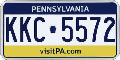 PA license plate KKC5572