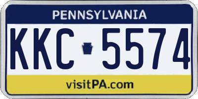 PA license plate KKC5574