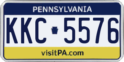 PA license plate KKC5576