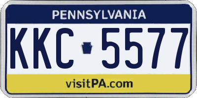 PA license plate KKC5577