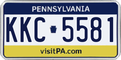 PA license plate KKC5581