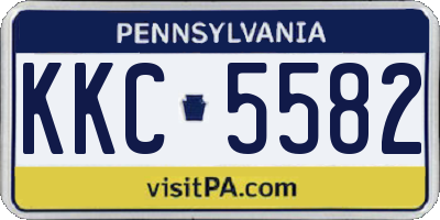PA license plate KKC5582