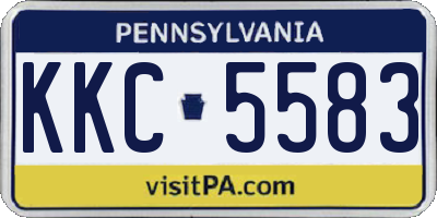 PA license plate KKC5583