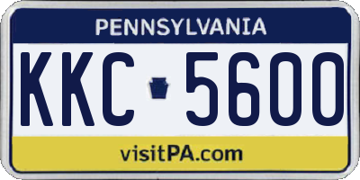 PA license plate KKC5600