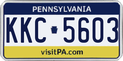 PA license plate KKC5603