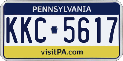 PA license plate KKC5617
