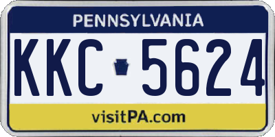 PA license plate KKC5624