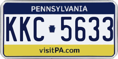 PA license plate KKC5633