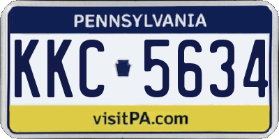 PA license plate KKC5634