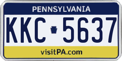 PA license plate KKC5637