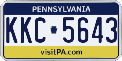 PA license plate KKC5643