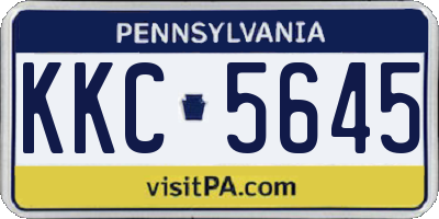 PA license plate KKC5645