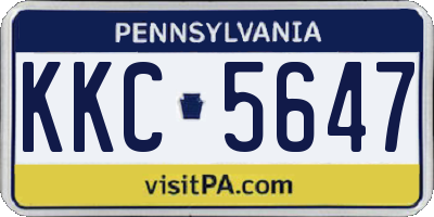 PA license plate KKC5647