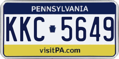 PA license plate KKC5649