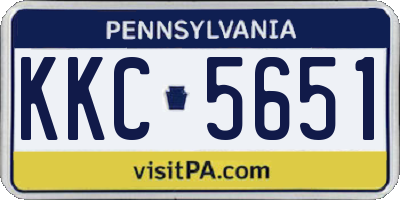PA license plate KKC5651