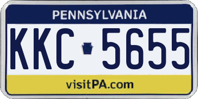 PA license plate KKC5655