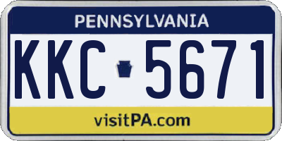 PA license plate KKC5671