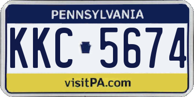 PA license plate KKC5674