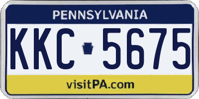 PA license plate KKC5675