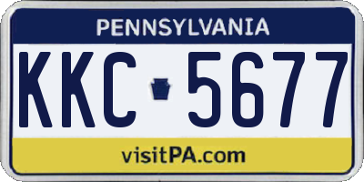 PA license plate KKC5677